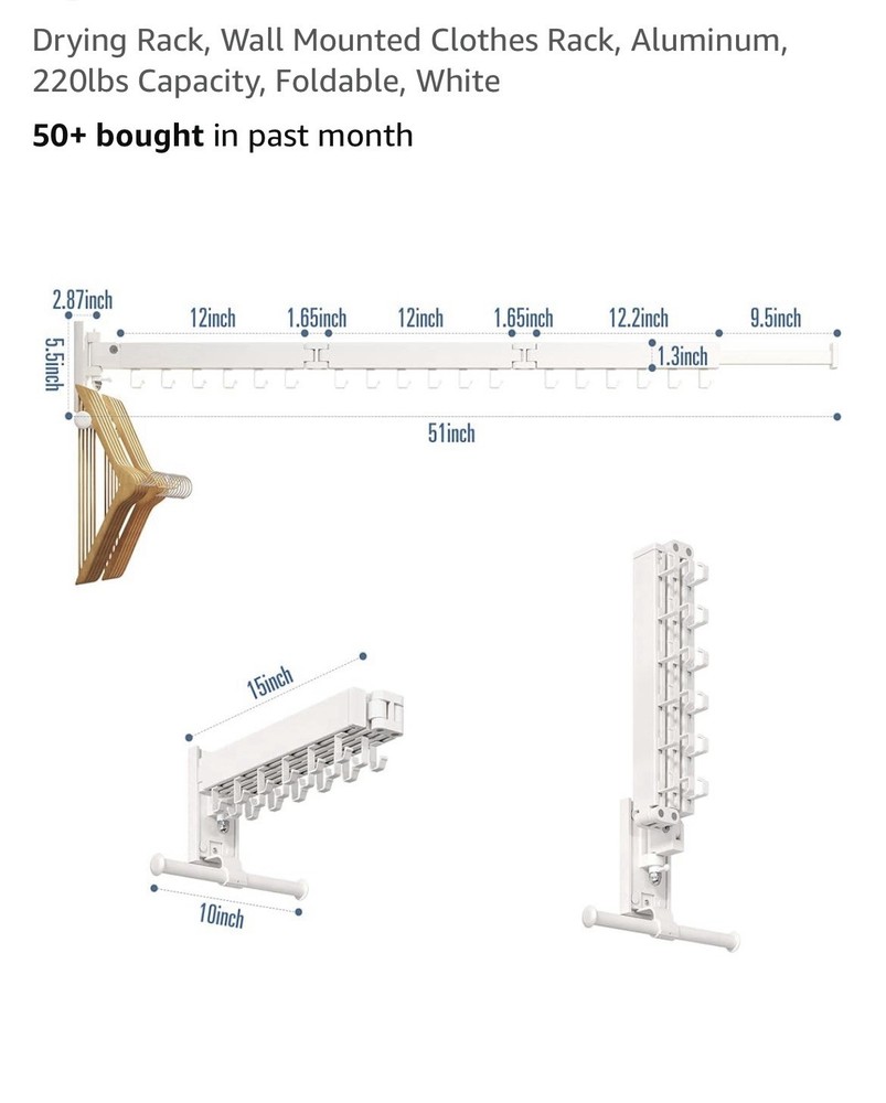 Retractable Wall-Mounted Laundry Drying Rack - Space-Saving Clothes Organizer