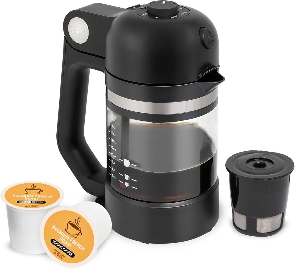Compact Glass Single-Serve Coffee Maker | K-Cup Compatible Coffee Brewer