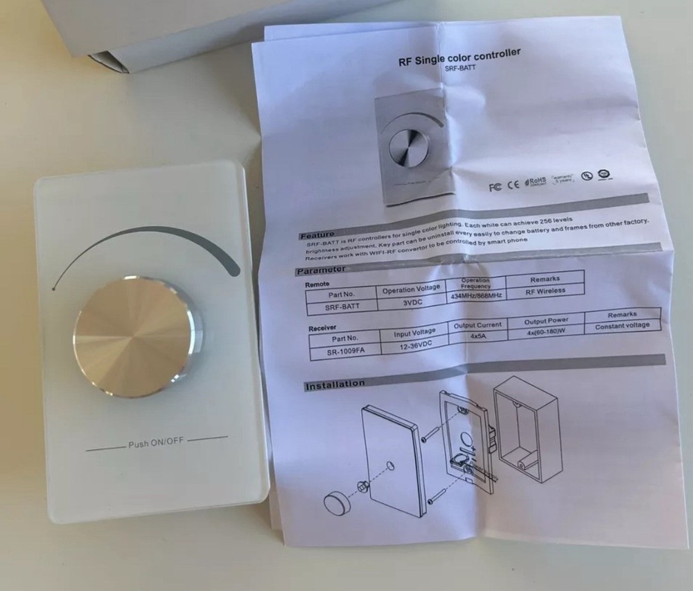 American Lighting Wall Control SRF-BATT