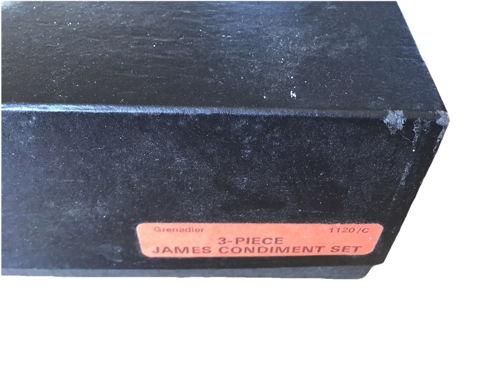 GRENADIER SIVERSMITH James CONDIMENT SET Silver plated Boxed Missing 1 Spoon