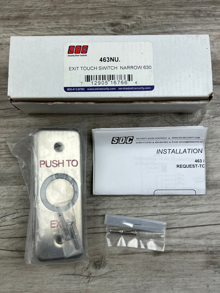 SDC 463NU Hard Wire Push Exit Switch Narrow New Open Box Security Door Controls