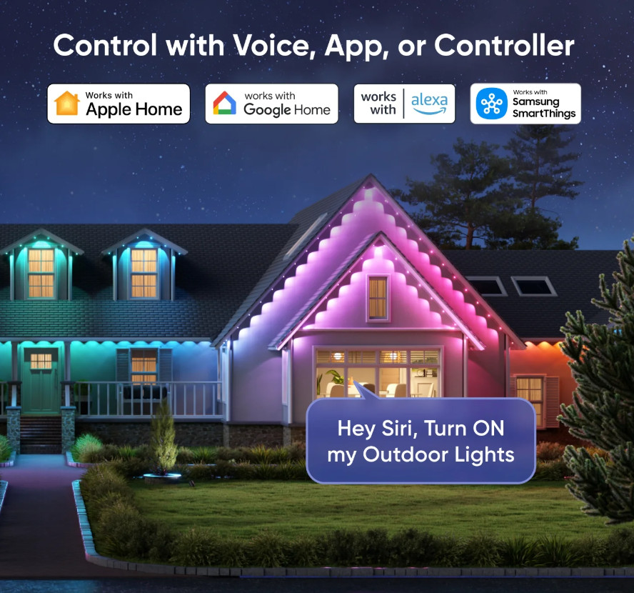 Nanoleaf Smart Multicolor Permanent Outdoor Lights Starter Kit 16.6 FT