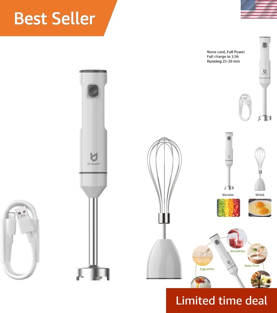 Cordless Hand Blender, Variable Speed Immersion Blender handheld Rechargeable...