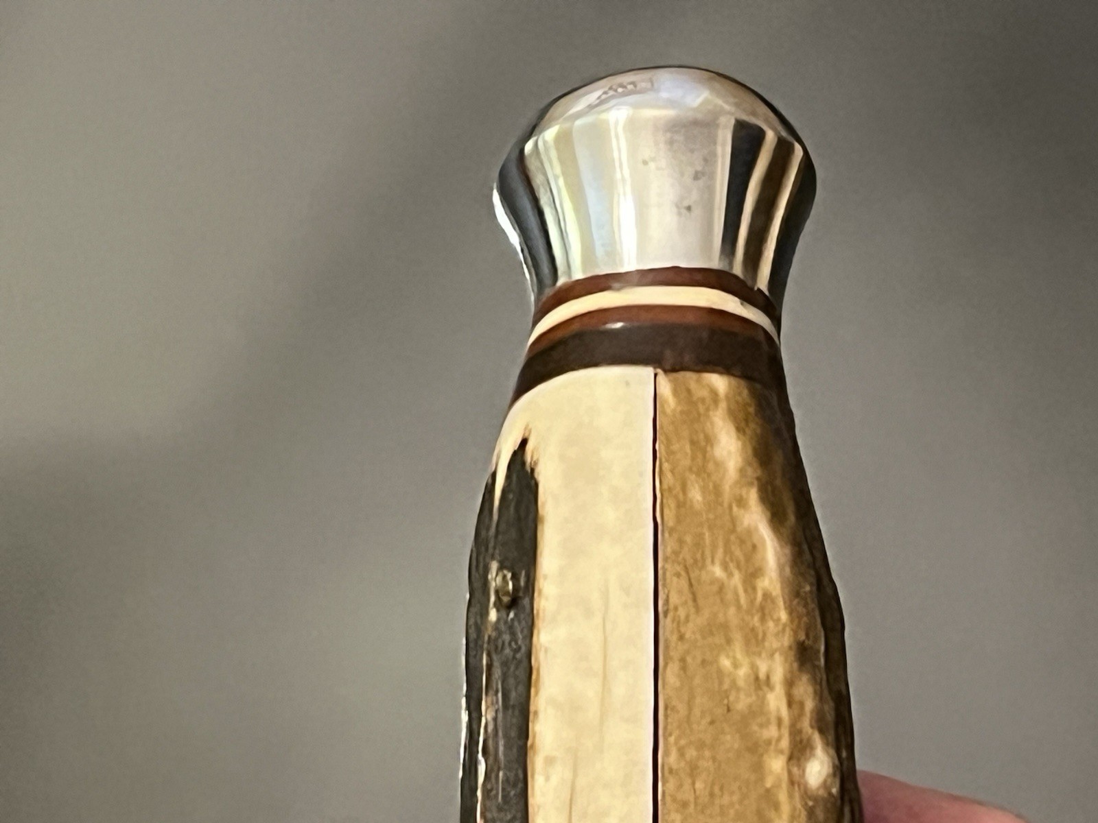 VINTAGE VOSS CUT. CO.GERMANY THICK STAG HUNTING KNIFE SKINNER BLADE 8-1/4” MINT