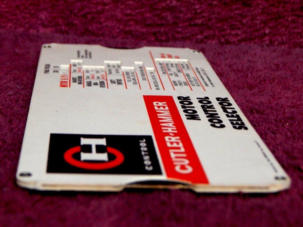 Cutler Hammer Motor Control Selector 1960