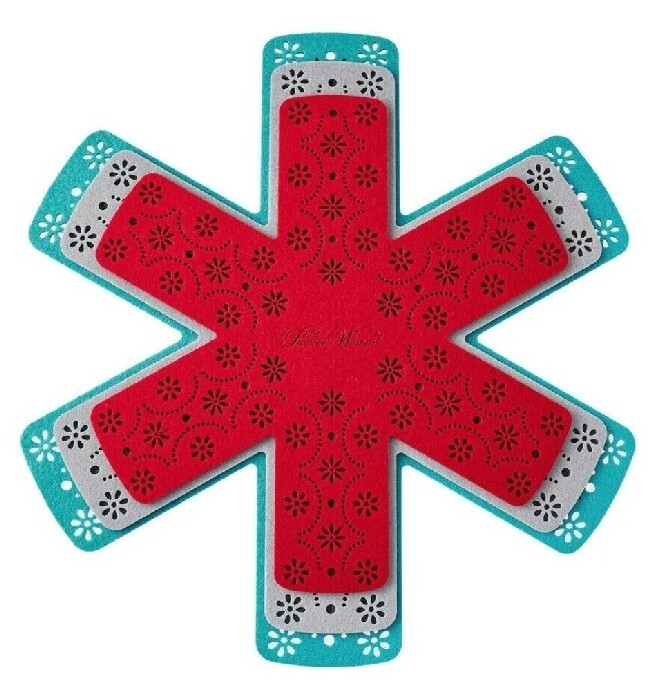 Pioneer Woman 5 Piece Set ~ Nylon Spoon ~ Slotted Turner ~ 3-Felt Protectors (2)