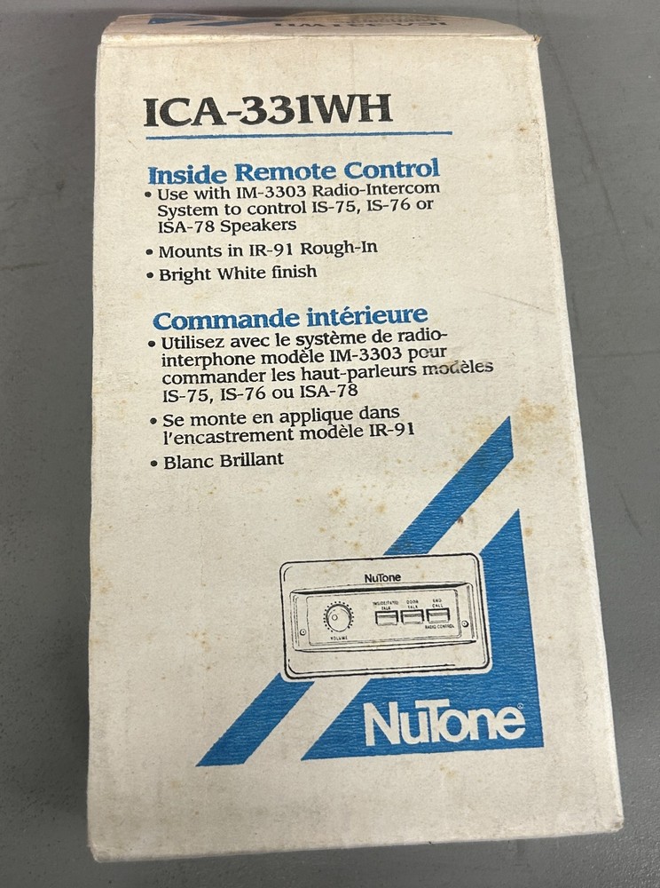 Nutone ICA-331WH Inside Remote Control