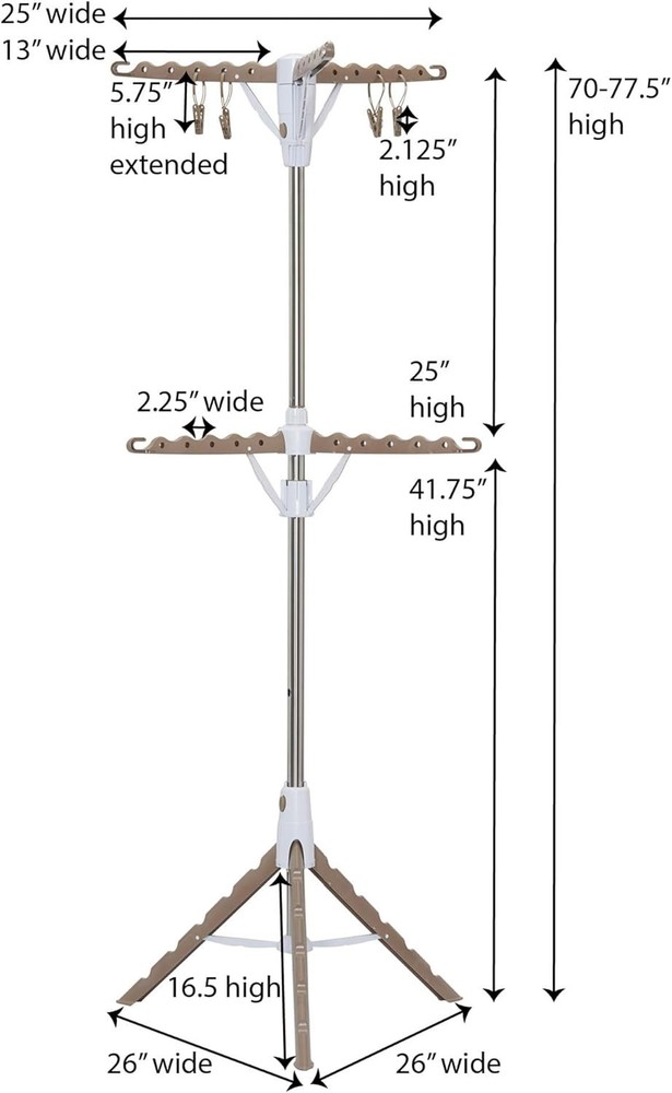 Adjustable Tripod Clothes Dryer Rack, Space-Saving Garment Hanging Solution