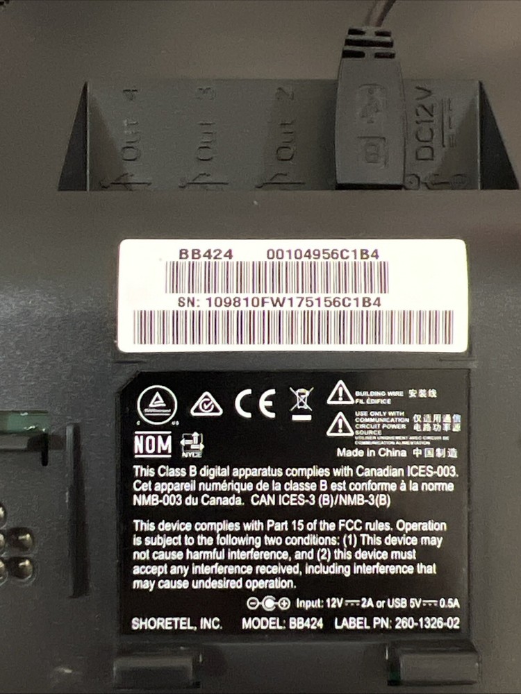 Mitel BB424 Button Box Add-On Console 10575 - Black *Refurbished*