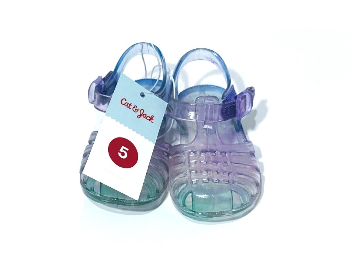 Cat & Jack Toddler Girls Ombre Purple Sunny Jelly Shoes Sandals - Size 5