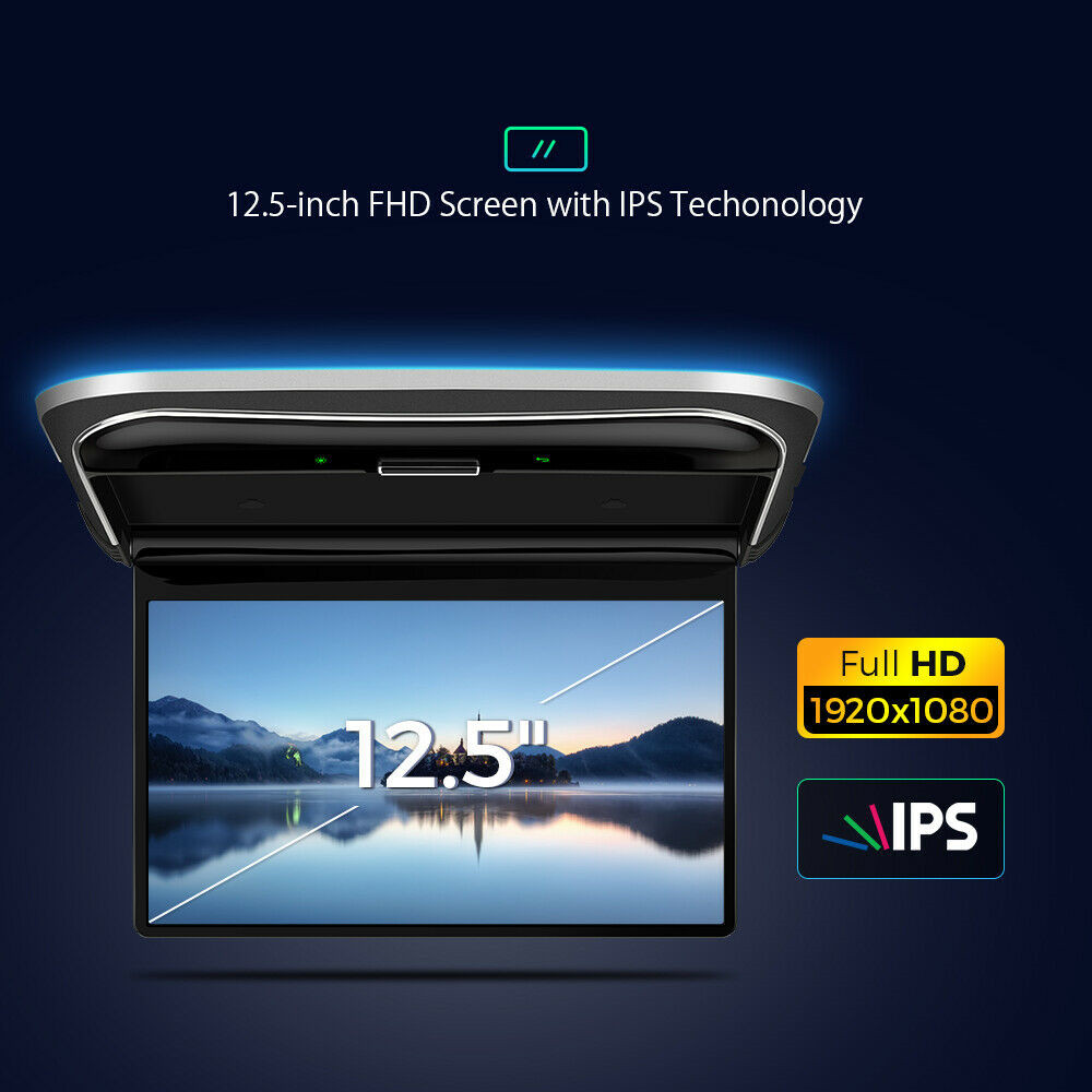 Android 12.5" HDMI 1080P 8Core Car Roof Ceiling Flip Down Overhead Monitor USB