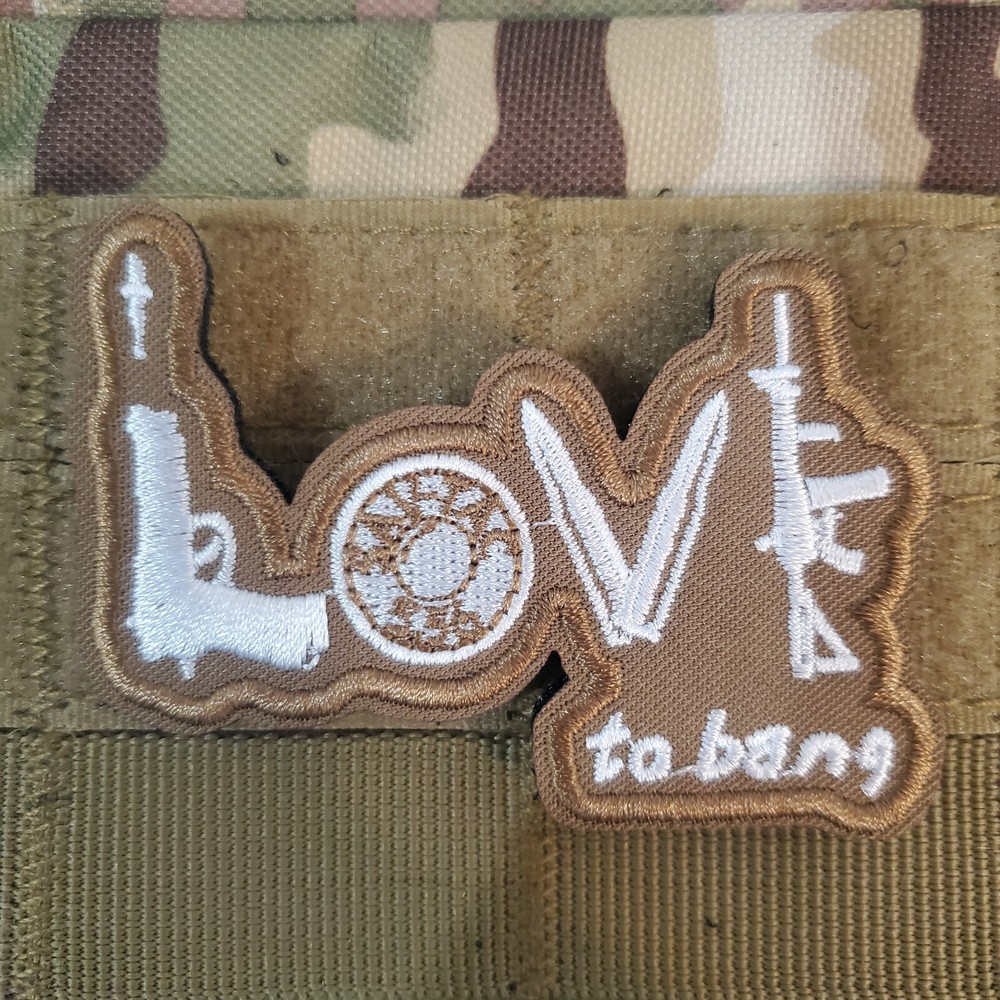 LOVE TO BANG Sarcastic Funny Tactical Morale Patch Hook and Loop