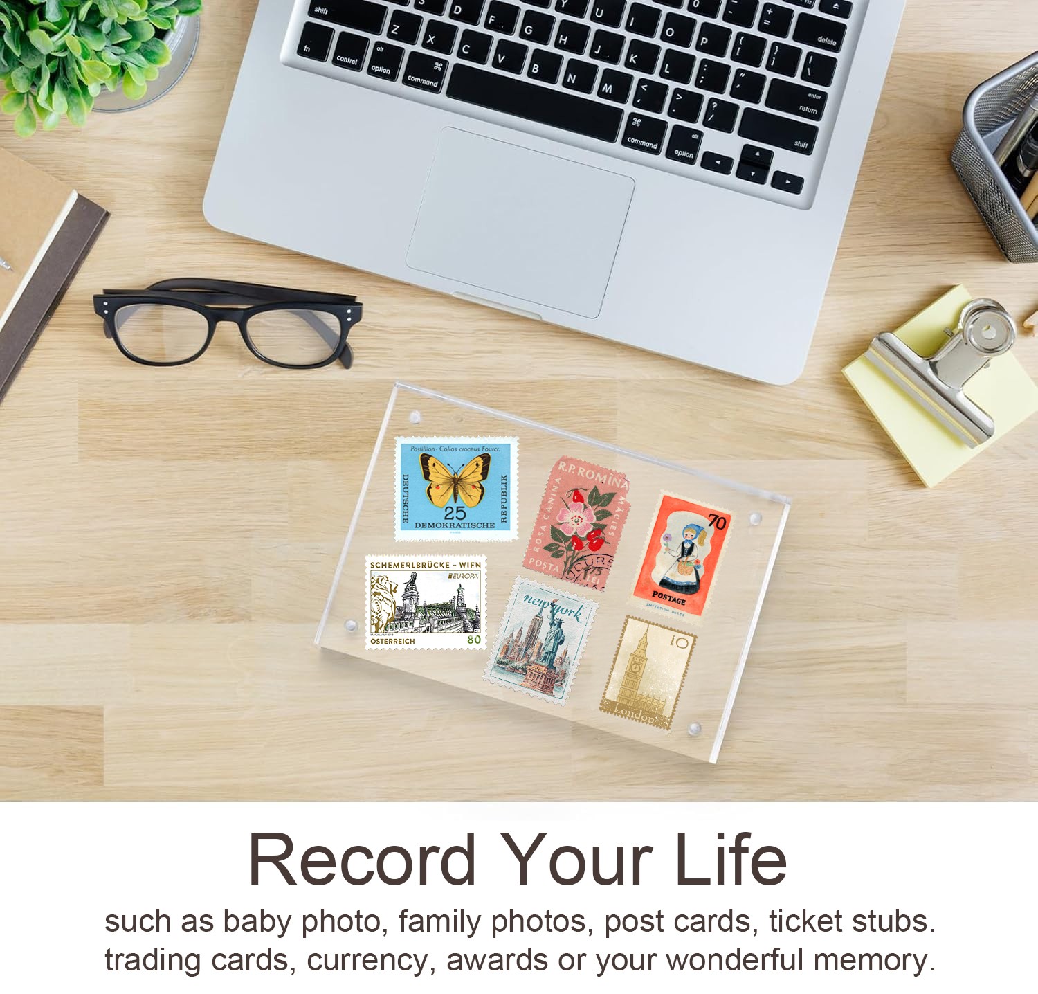 2PCS 5x7" Acrylic Picture Frame Magnet Double Sided 10+10MM Plexiglass Clear.