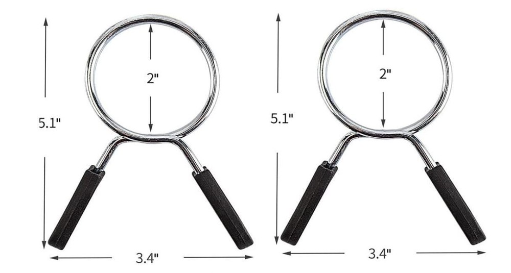 2″ Olympic Barbell Collars 2 Pack Weight Plate Clips Spring Locking
