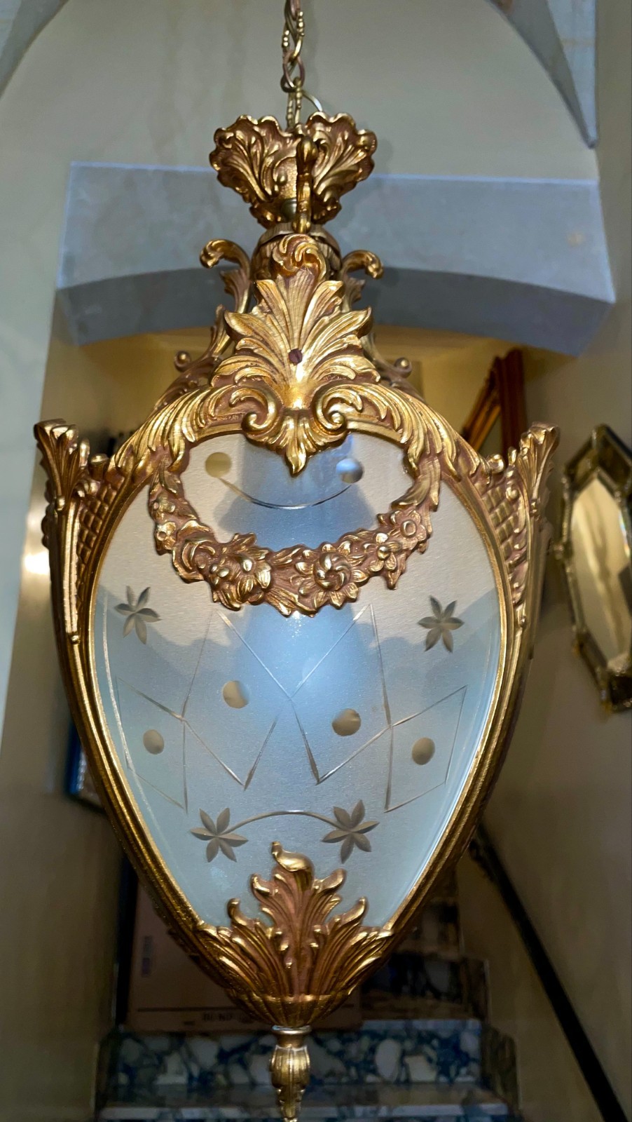 Bronze and Crystal French Chandelier