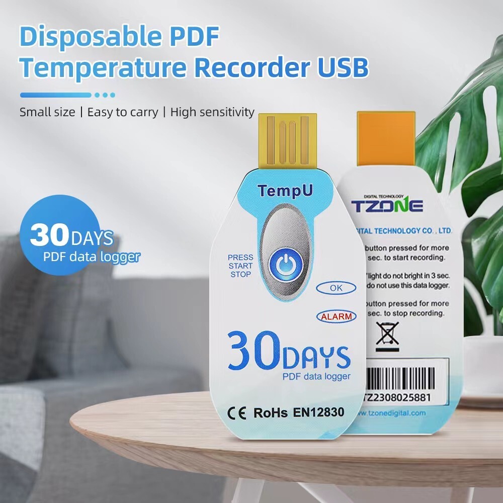 YIERYI USB Disposable Temperature Data Logger Recorder Alarm PDF File Report AU