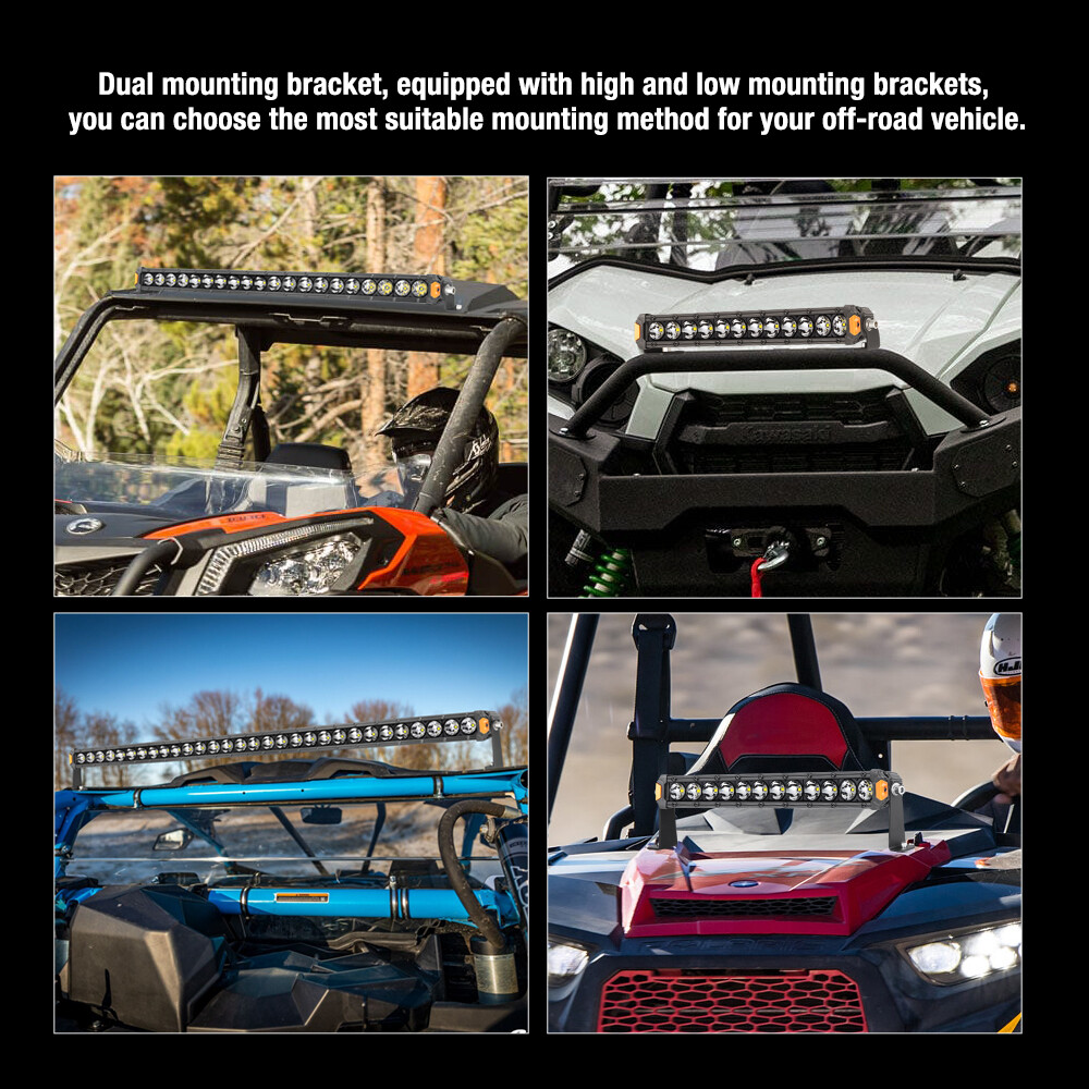 2PCS Universal Side-Mounted Bracket Adjustable For Straight Curved Led Light Bar