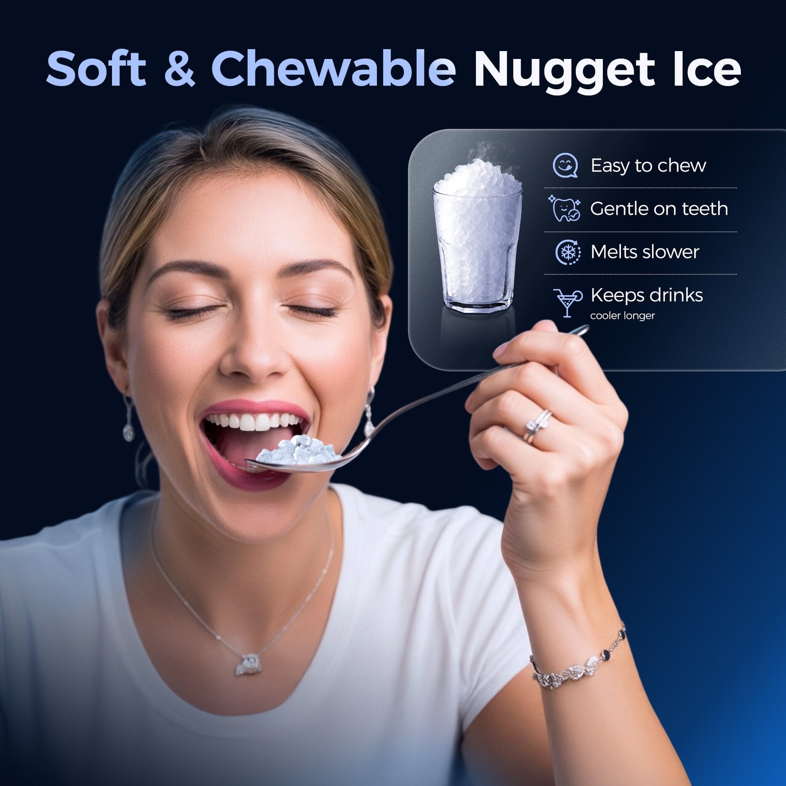 Nugget Ice Maker Countertops,35.9lb Per Day Portable Pebble Crushed ice machine