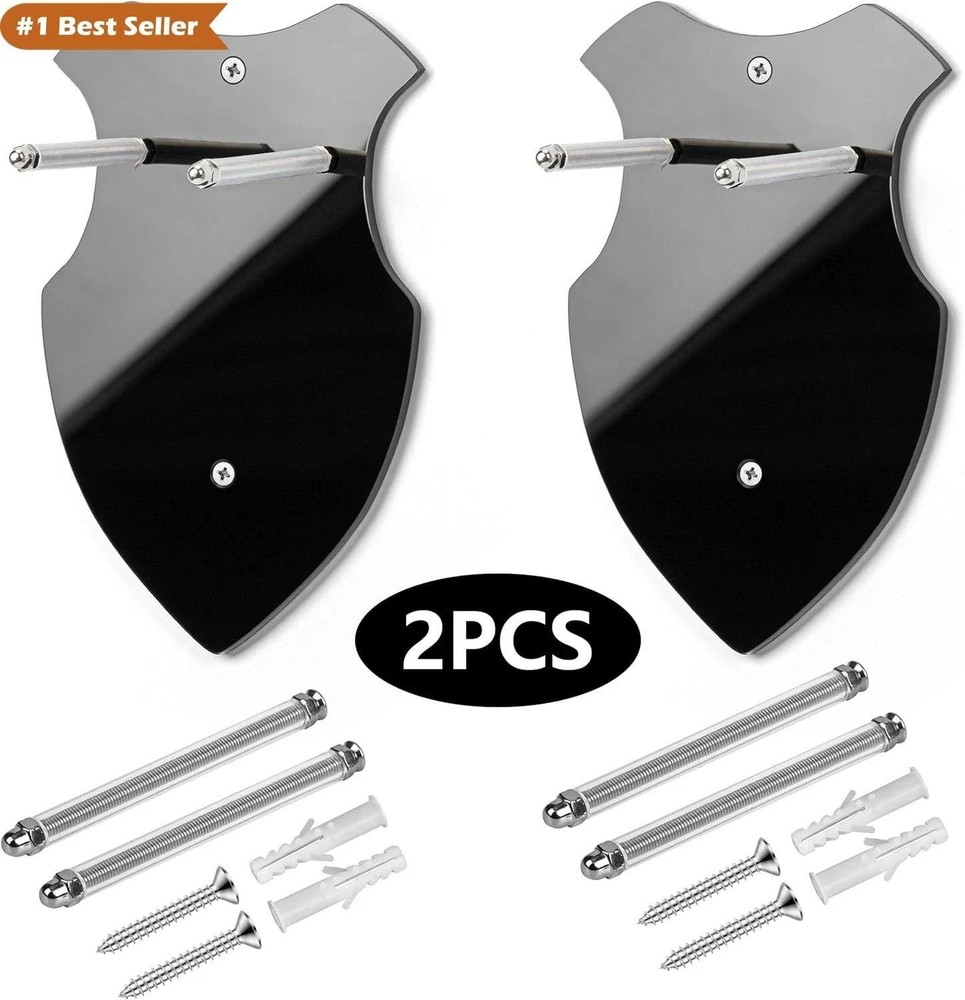 Wall Mounted Sword Rack for Sabre and Axe - Vertical Display Holder, Black | Eba