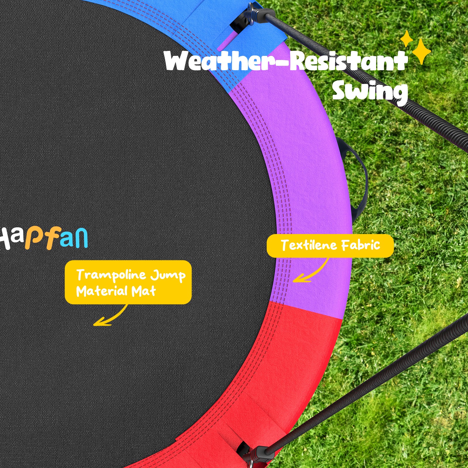 Hapfan 50" Saucer Swing with Frame 500lbs Heavy Duty Swing Sets for Kids Backyar