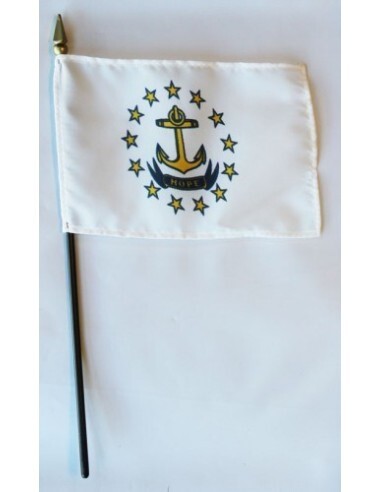 Rhode Island  4" x 6" Mounted Flags