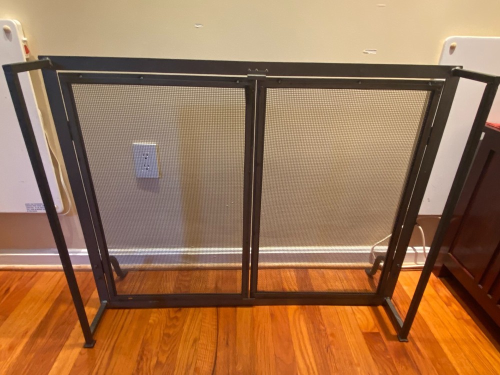 fireplace screen with two doors & complete set of 4 tools (3 sets)