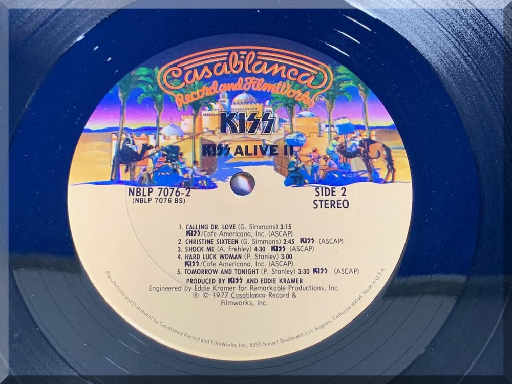 1977 VINTAGE KISS ALIVE II ALBUM - VINYL 33-1/3 LP CASABLANCA RECORD SLEEVES