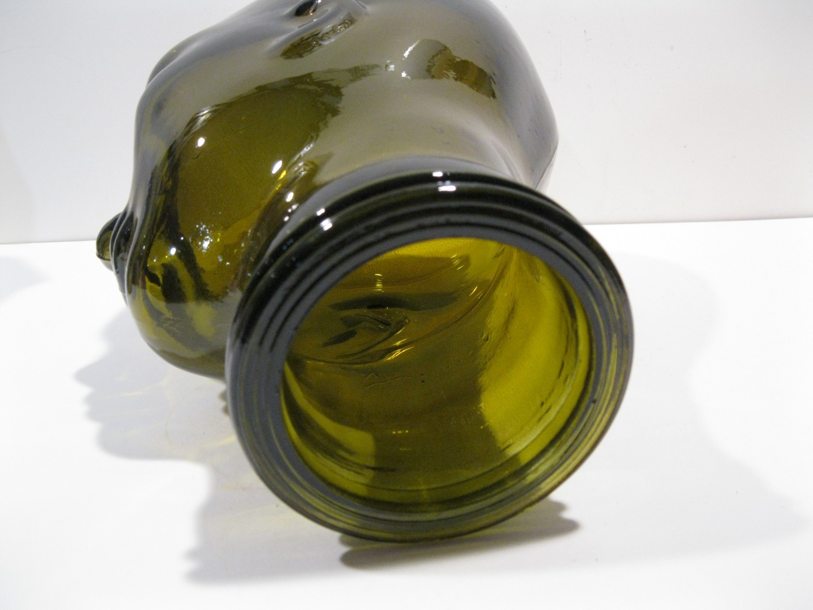 Glass Head OLIVE GREEN, Life Size Mannequin Head for Decor, Display Hats, Wigs