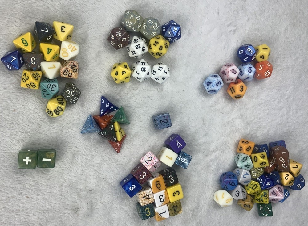77 Random Assorted Dice Lot For Table Top Gaming RPG D&D & Pathfinder.