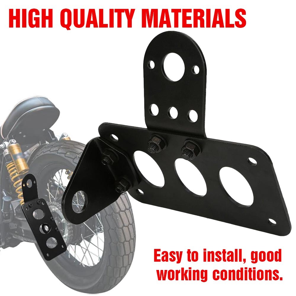 Motorcycle Side Mount License Plate Bracket Holder For Harley Touring Road King