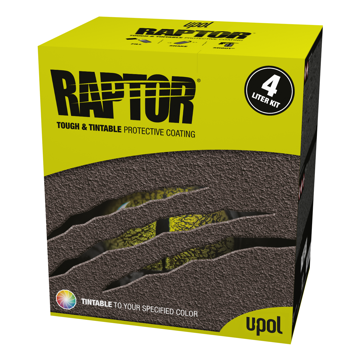 U-POL 821V VOC Raptor Tintable Truck Bed Liner Kit w/ FREE Spray Gun (4 Liter)