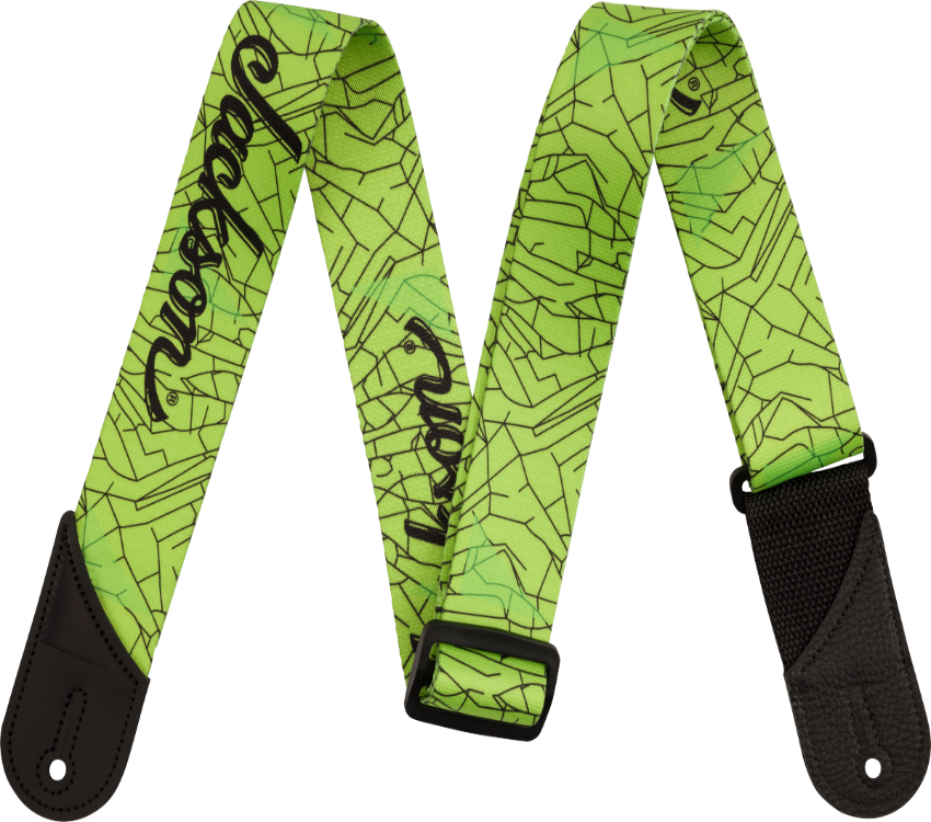 Jackson® Craca Jackson Cracked Mirror Guitar Strap, Adjustable, Green, 2" Wid...