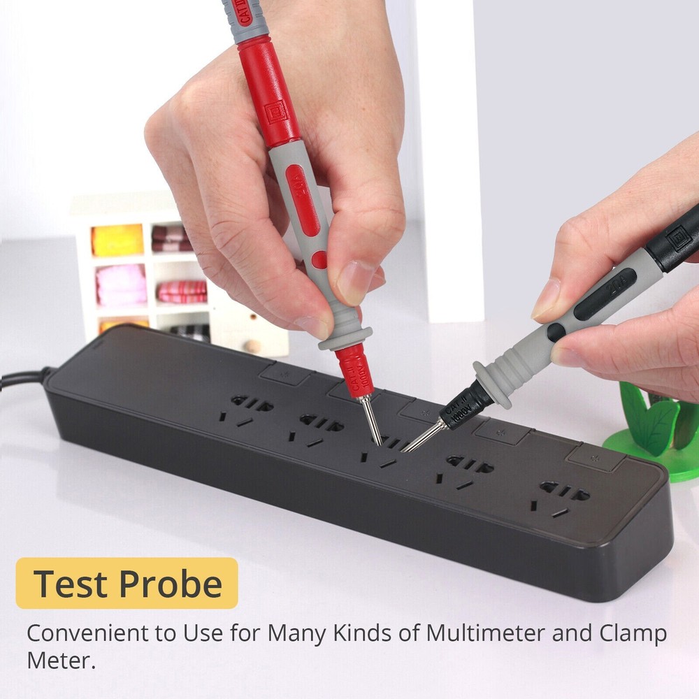 Electronic Multimeter Test Lead Kit Alligator Clips Needle Probe For Fluke Meter