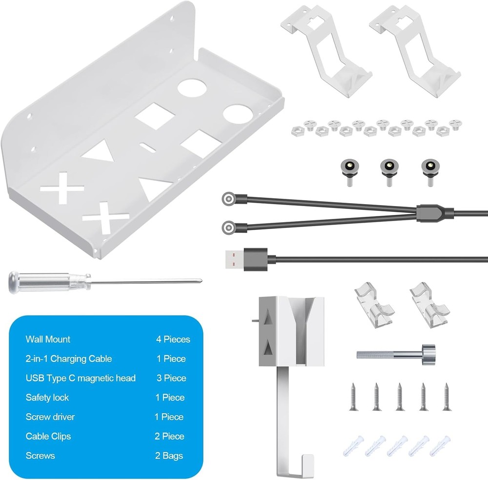 Wall Mount Kit Compatible with Mini PS5 Slim, Stand Shelf with Controller Holder