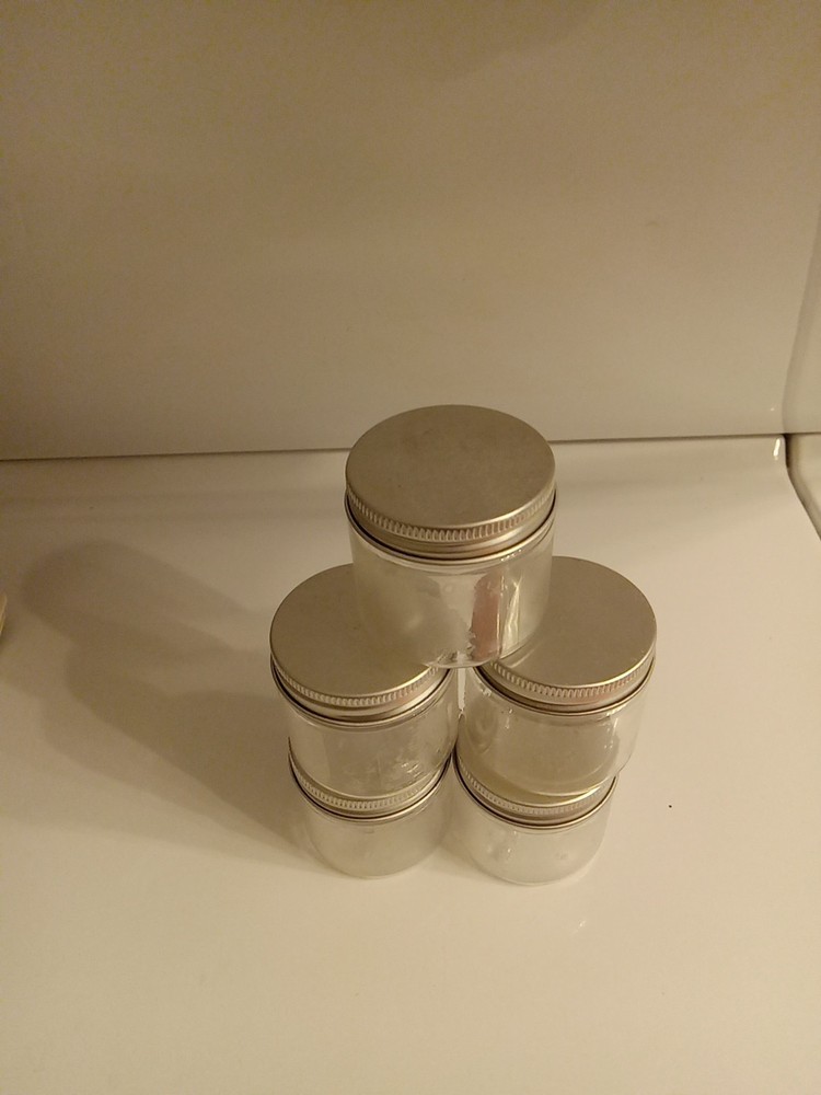 5 Small plastic jars