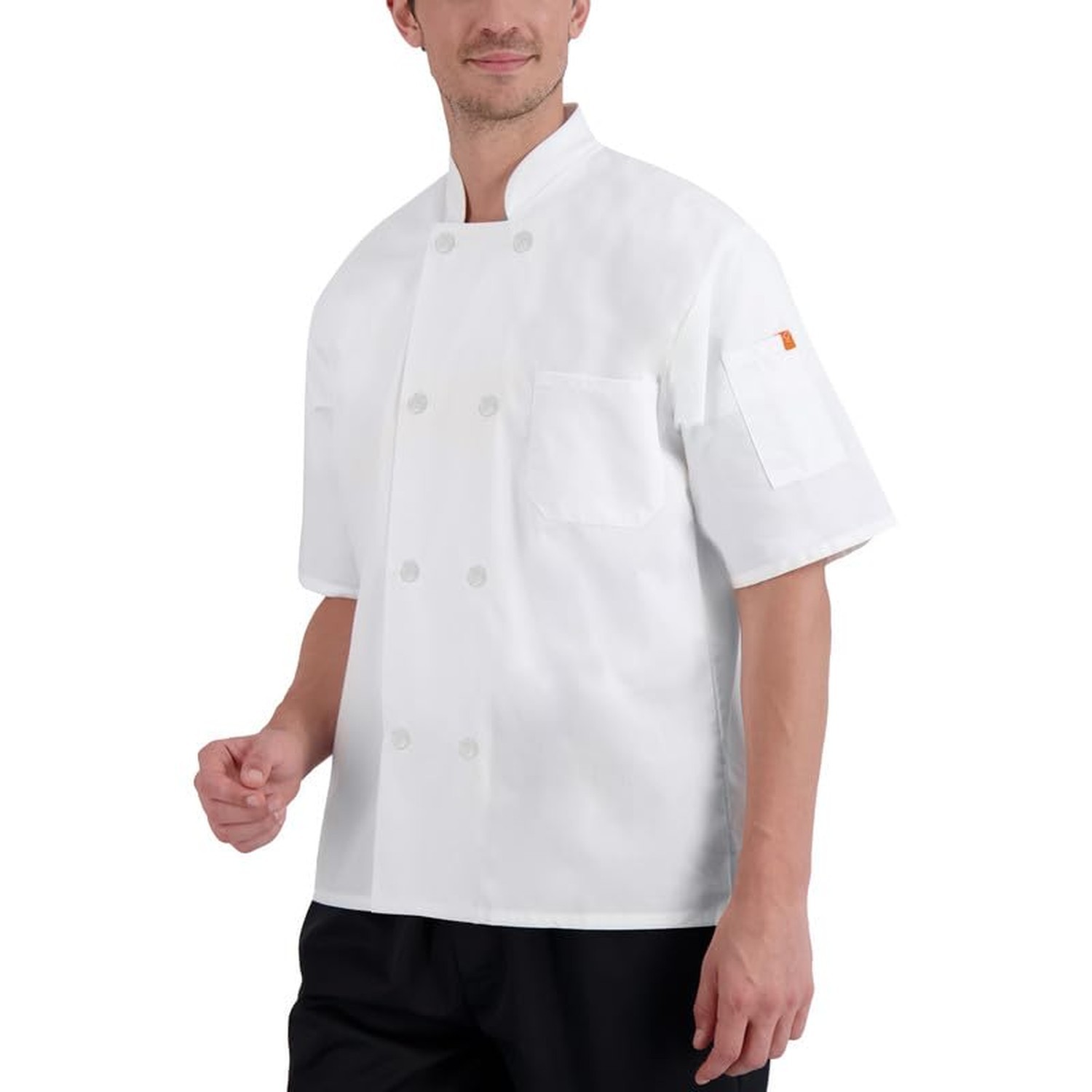 Happy Chef Men's Signature Chef Coat Medium White