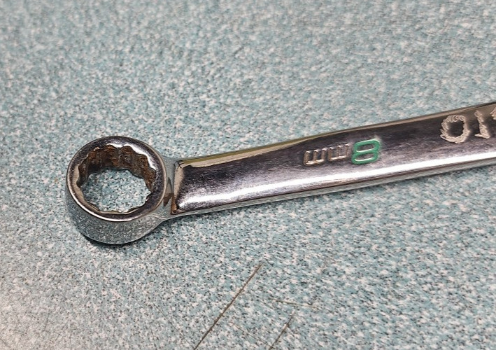 Snap-on SOEXM8 8mm Combination Wrench Chrome Alloy Steel Metric Silver