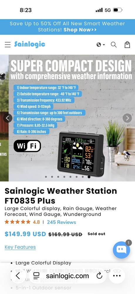 Sainlogic WS0835 plus Wireless Weather Station