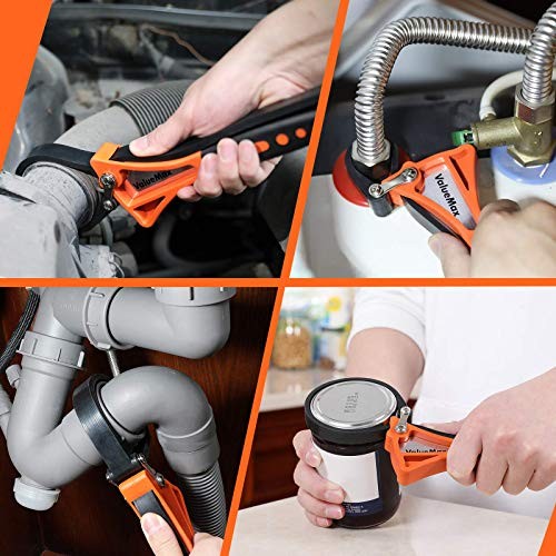 2-piece Rubber Strap Wrench Set, Adjustable Straps with Max Diameter 4"