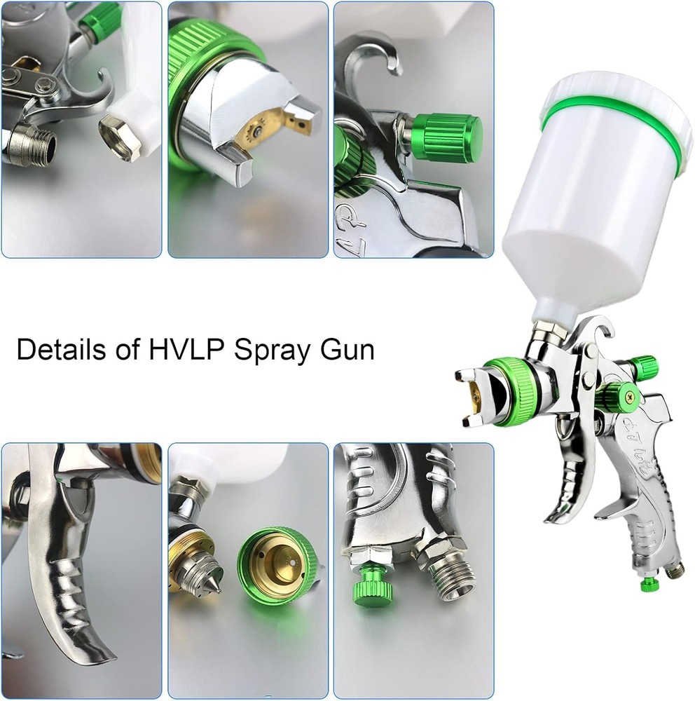 Paint Sprayer 1.4mm Tip with Replaceable 1.7mm 2.0mm Nozzle