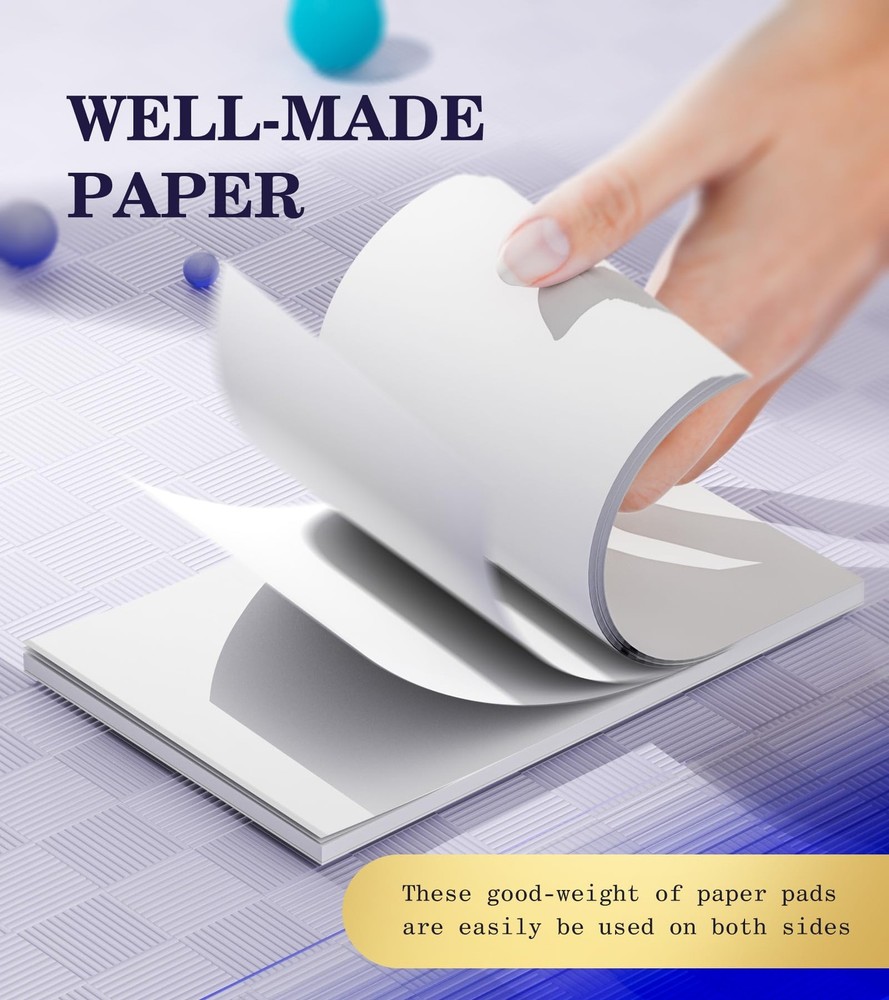 Small Note Pads 3x5 Pocket Notepad, 10 Pack Server 3x5, White- 10