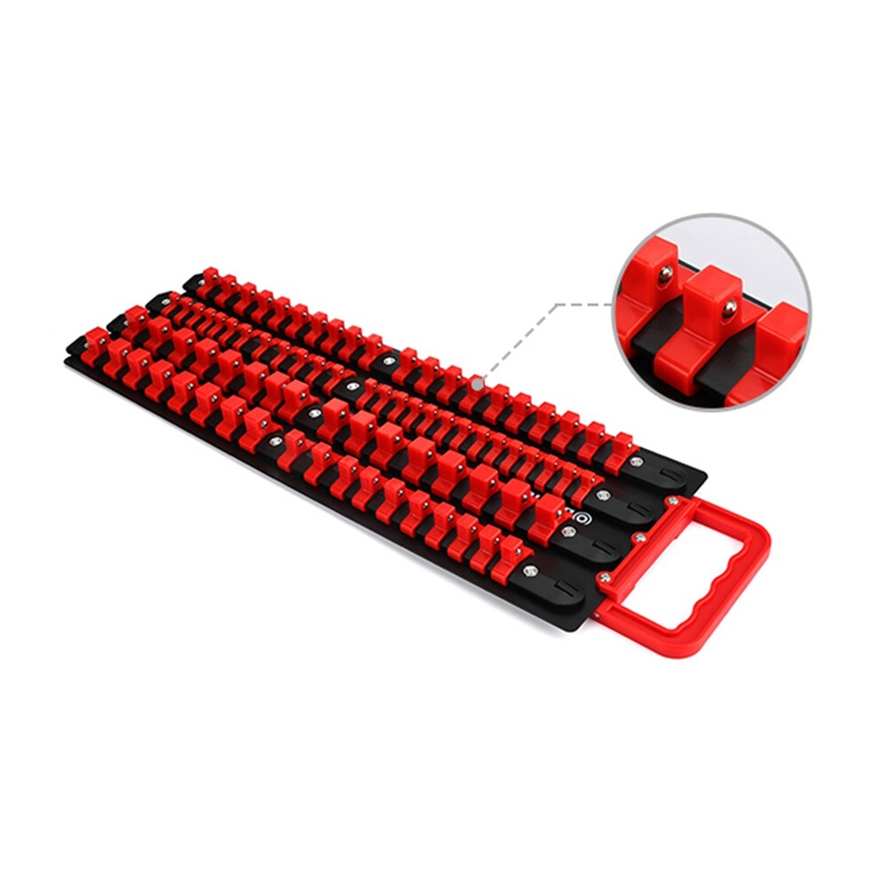 DURATECH 80PC Socket Holder Organizer 1/2" 3/8" 1/4" Drive Socket Organizer Tray