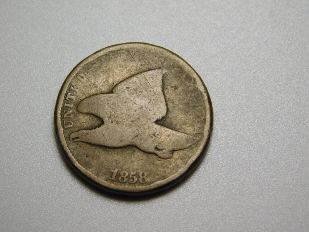 OLD US COIN 1858 FLYING EAGLE PENNY CENT