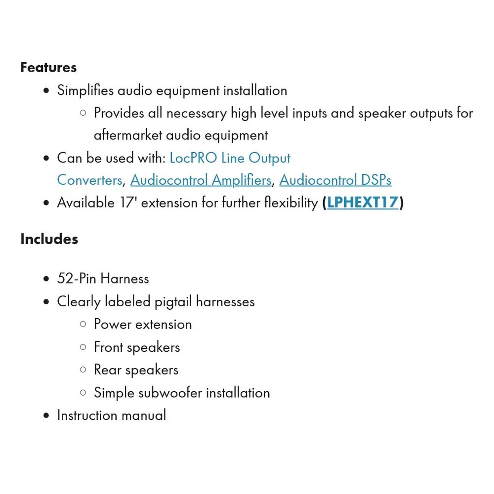 AudioControl LC7i PRO+LPHCH41 Amplifier Integration Solution for Dodge Jeep Ram