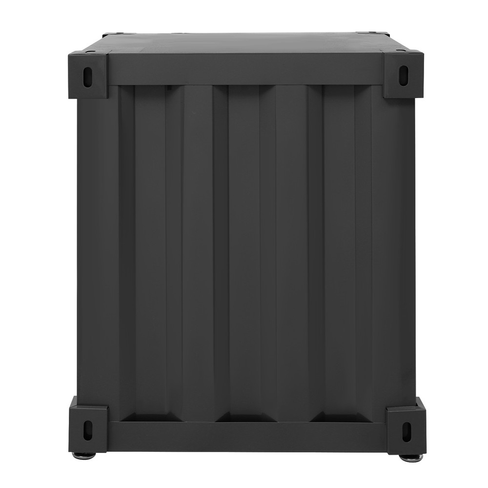 15.7*15.7*19.7in Iron Black& Silver Container Cabinet Rectangle Bedside Table