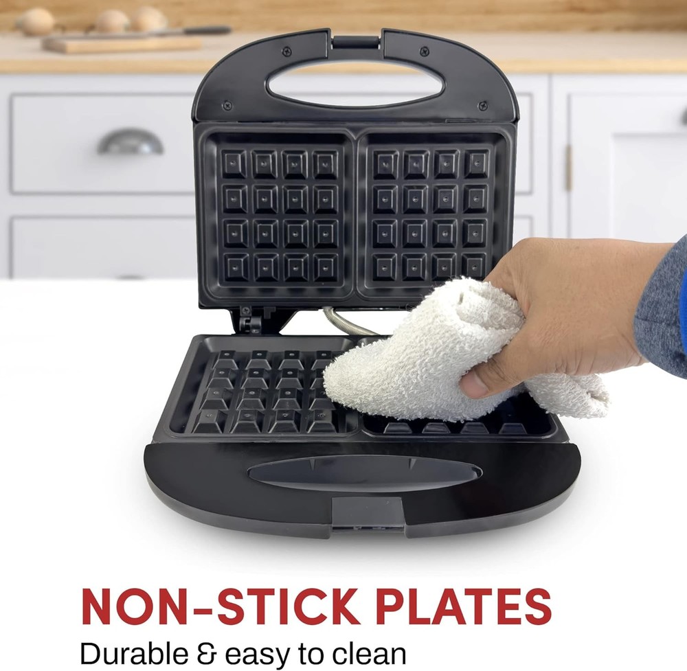 Maxi Matic Electric Nonstick Belgian Waffle Iron Snack Maker Machine Breakfast