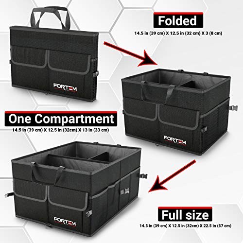 Car Boot Organiser, Collapsible Multi Compartment SUV Organizer, Foldable