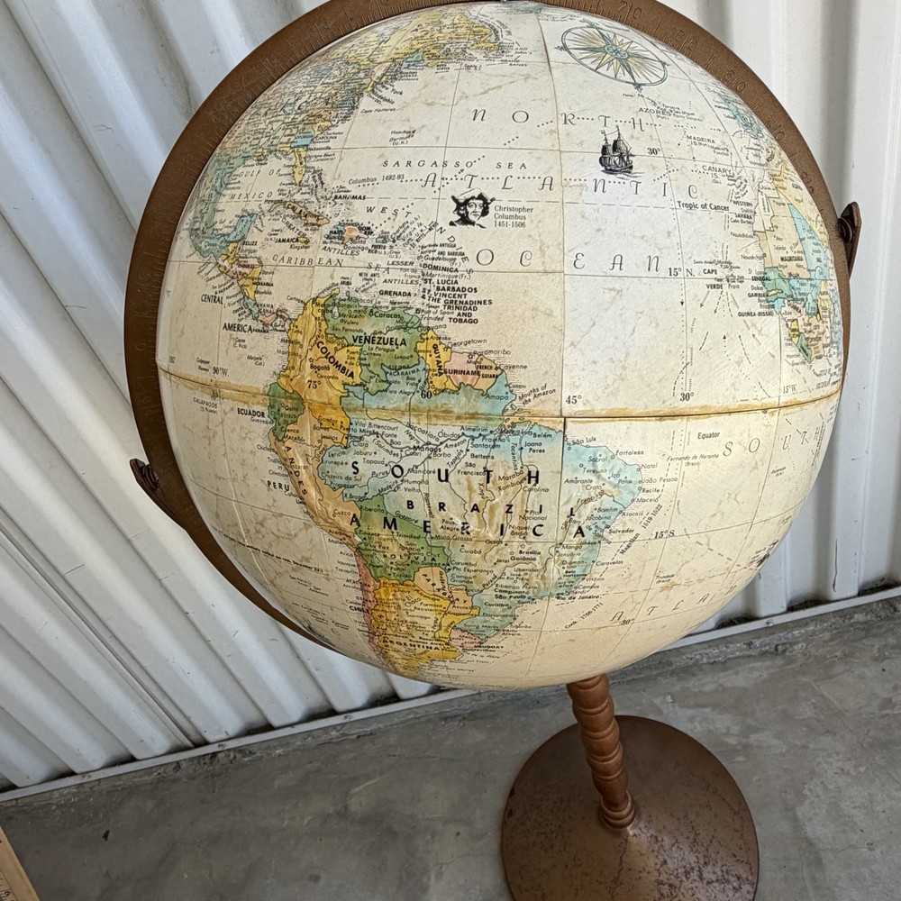 Vintage Globemaster Replogle 12” Globe W/ Stand Floor Globe