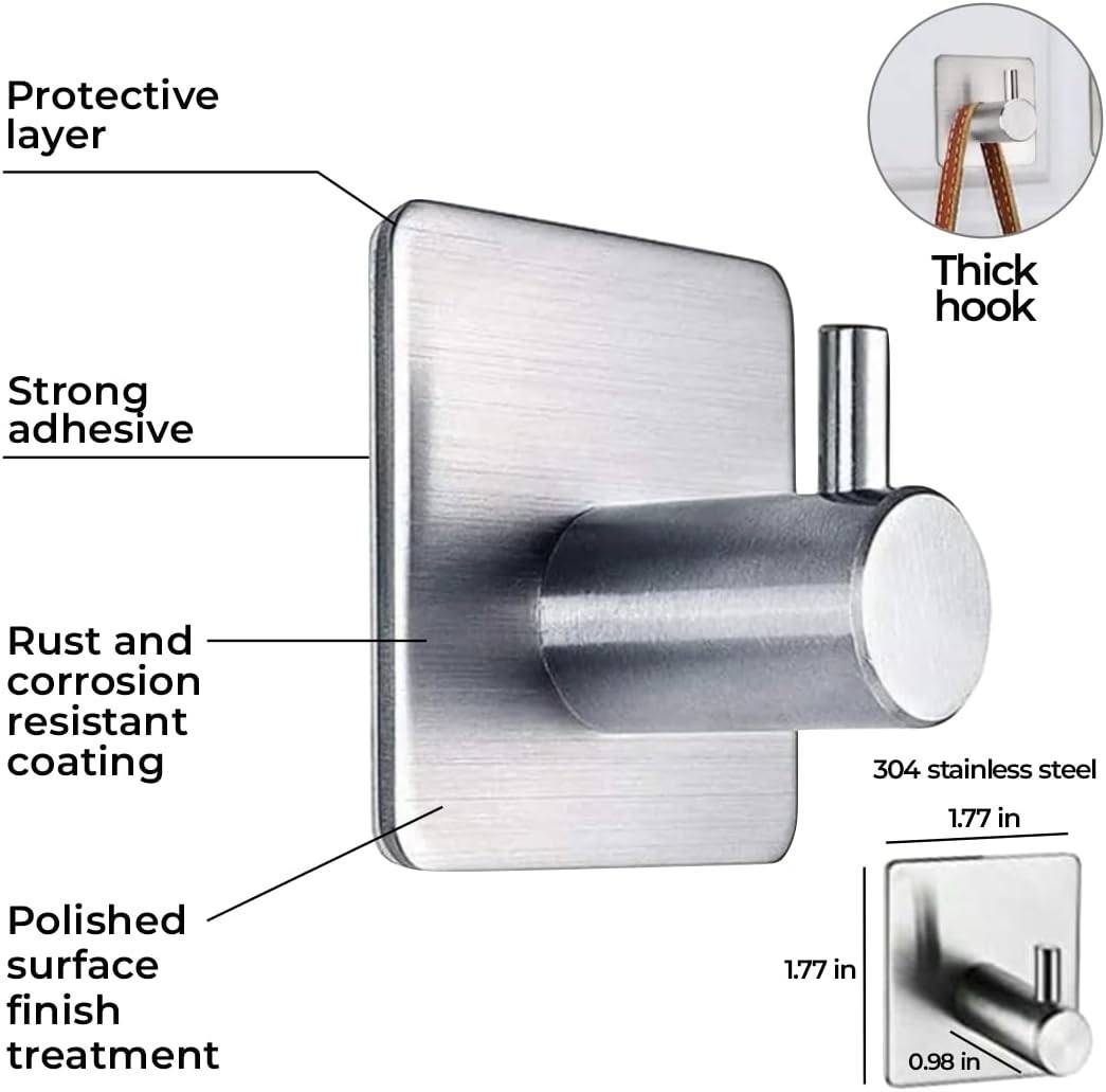 6 Peice Bathroom Hardware Accessories Set Towel Bar Set Stainless steel Silver