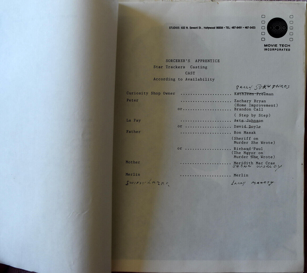 "The Sorcerer's Apprentice" Star Trackers Original Screenplay Script
